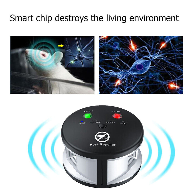 Ultrasonic Mouse Repeller 360 Degree Indoor Rodents Rat Mice Deterrent (EU)