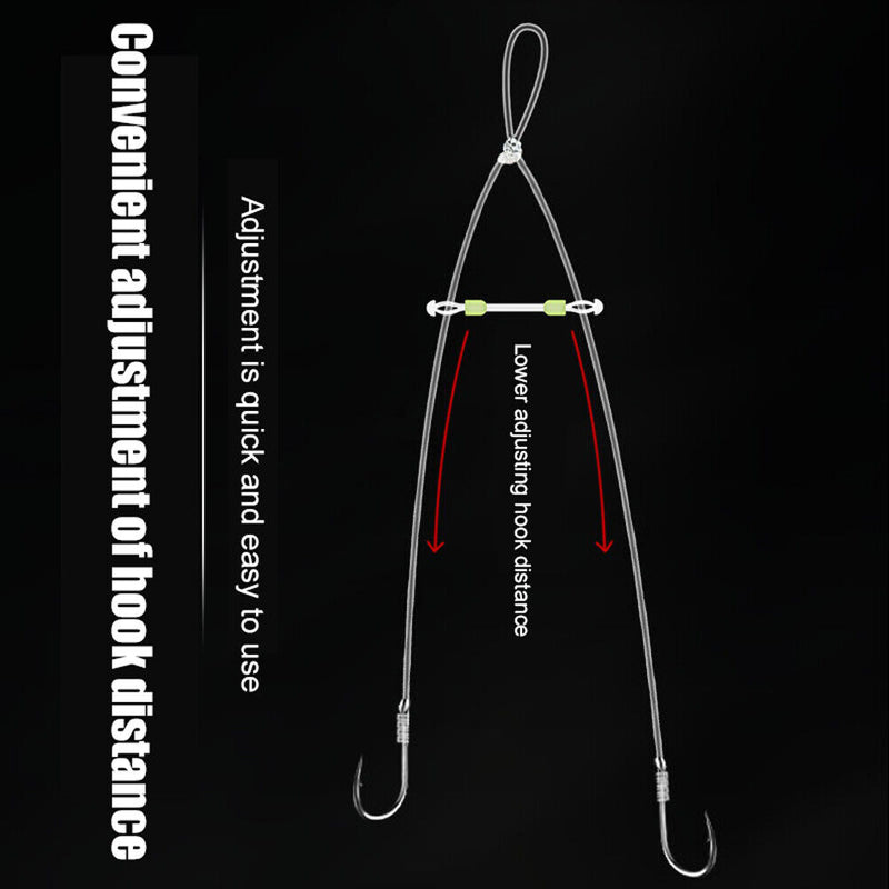 10pcs Silicone Double Hook Fish Hook Fixed Distance Splitter Anti-wrap Beans