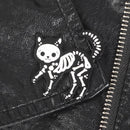 Cartoon Creative Cat Skeleton Brooch Enamel Badges Pins Backpack Accessories