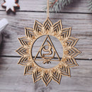 Wooden Wall Sign Slice Wood Base Meditation Energy Flower Of Life Energy Mat