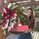 Red Truck Christmas Wreath Garland Door Ornaments Xmas Party Wall Home Dec 7T\
