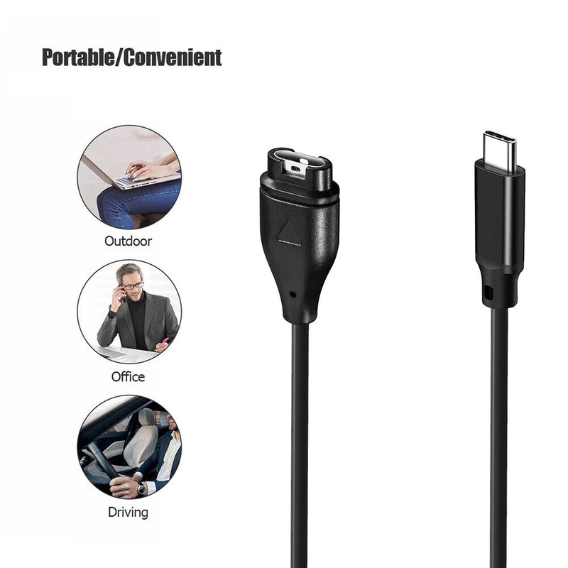 PD USB-C Charging Cable for Garmin Fenix 7 7S 7X 6 5 5X Venu 2 Sport Smart
