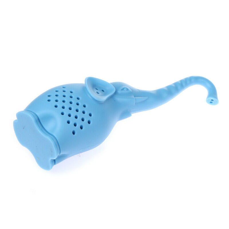 Silicone Elephant Shape Mug Cup Loose Leaf Herb Filter Tea Infuser (Blue) Newly