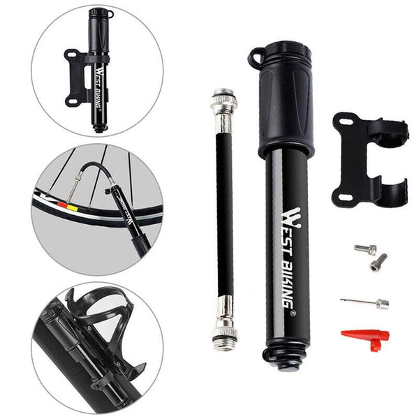 Mini Bicycle Bike Pump 100PSI Tire Portable Air Inflator with Hose#