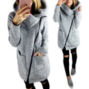 Autumn Winter Clothes Warm Fleece Jacket Slant Zipper Collared Coat(S)