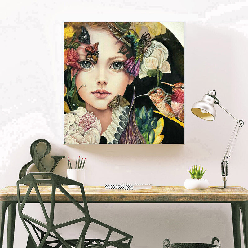 5D Diamond Painting Flower Bird Girl DIY Full Drill Round Rhinestone Home Decor