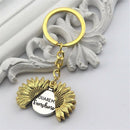 Chain Open Locket Pendant You Are My Sunshine Car Keyring Sunflower Keychain