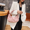 Autumn Solid Female Handbag Pleated Dumpling Shoulder Bags Party Totes Wristlets