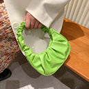 Fashion Cloud Pleated Shoulder Bag PU Leather Summer Underarm Purse Handbag