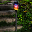 #A 1/2/4/6/8pcs 12LED Solar Flame Flickering Light Outdoor Garden Waterproof Lam