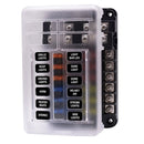 YJ-FB015 Terminal Block Holder 12 Ways Blade Fuse Box Kit w/ LED Indicator Li