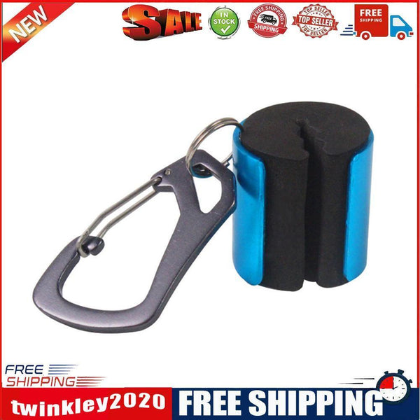 2pcPortable Fishing Rod Hanging Clamp w/ Carabiner Fishing Pole Holder Blue
