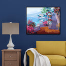 DIY Painting By Numbers Kit Hand Painted Castle Wall Art Craft Living Room Decor