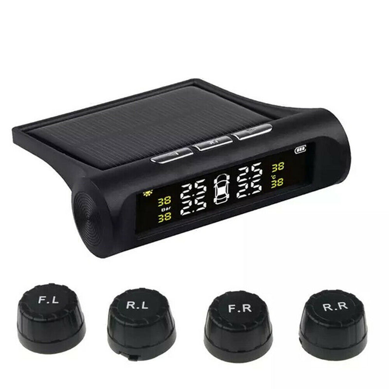Car Tyre Pressure Temp Monitor TPMS Security Alarm System With 4 External Sensor