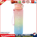 Plastic Water Bottle with Time Marker Sports Leakproof Drink Cup (Pink) Newly
