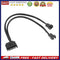 Sleeved SATA 15Pin to 2 Way 3Pin 4Pin Fan Power Adapter Extension Cable