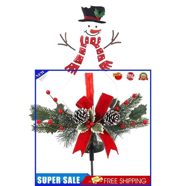 Christmas Decorative Lights 2 Modes Solar Snowman Lawn LED Lights for Path