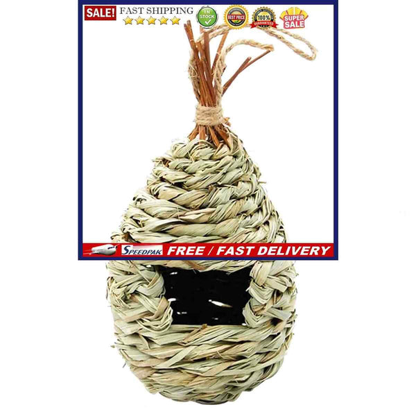 Hummingbird House, Hand-Woven Window Garden Hanging Grass Birdhouses Nestin