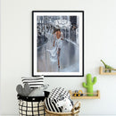Full Cross Stitch Handcraft 11CT Stamped Umbrella Woman Needlework DIY Home Draw