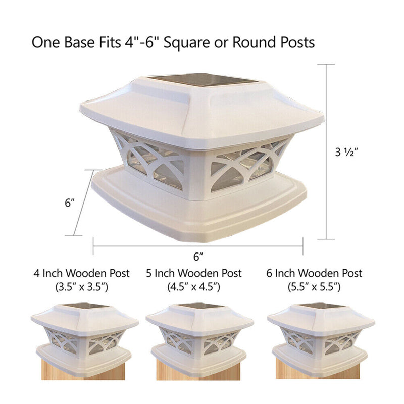 Garden Solar Post Light LED Outdoor Fence Gate Pillar Head Courtyard Lamp Newly