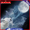 5D Rhinestone Pictures DIY Moon Wolf Full Round Drill Diamond Painting Craft Kit
