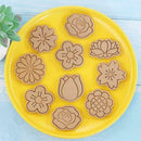 8PCS Flowers Cookie Mold Set Biscuit Cutters Baking Molds Press Stamp X8D3