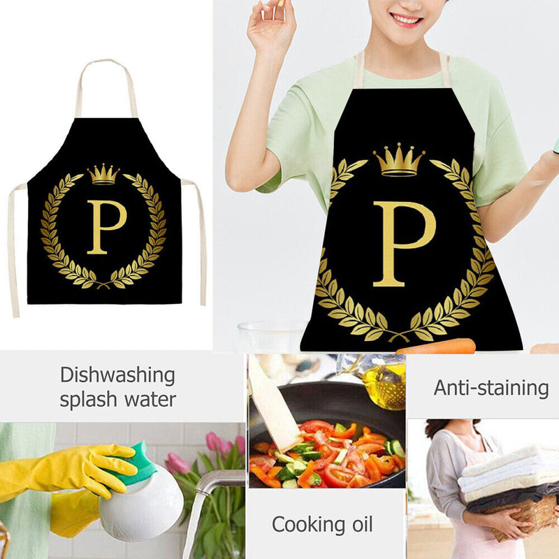 Letter P Aprons Household Cooking Cuisine Chef Dinner Apron Bib Anti Oil Splash