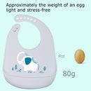 Cartoon Silicone Kids Bib Waterproof Baby Feeding Adjustable Apron (Grey) Newly
