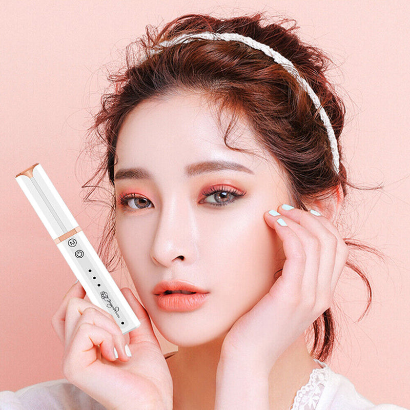 Long Lasting Eye Lash Curling Makeup Electric Heated Eyelash Curler (White)