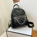 Women PU Leather Shoulder Backpack Rhombus Fashion Student Preppy School Bags