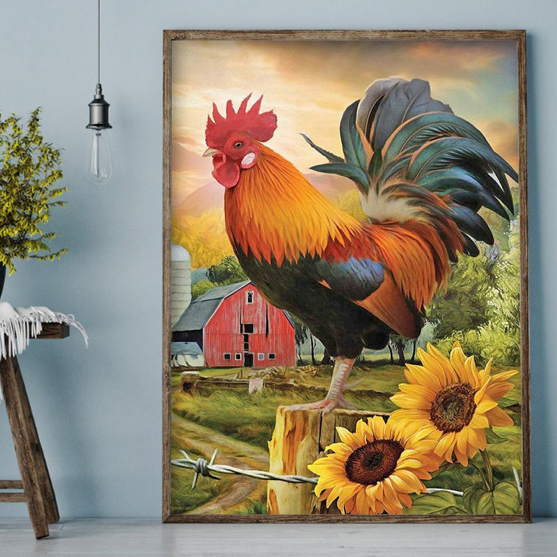 5D Diamond Painting Full Round Mosaic Chicken Picture Home Decor  2PCS