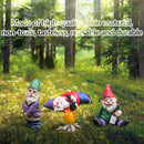 Garden Decoration Figures, Mini Fairy Garden Gnome Dwarf Statue Funny, 4 Pa