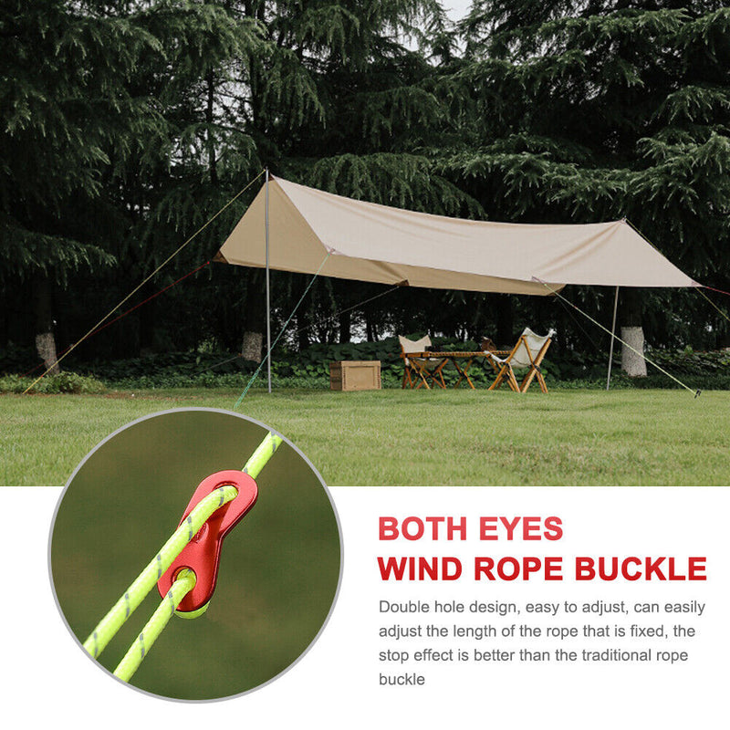 20pcs Outdoor Camping Tent Parachute Cord Rope Buckle Cord Buckle Fastener Ki