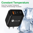 25W PD QC3.0 Mobile Phone Wall Charging USB Type C Fast Charger (Black US)