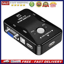 HW1701 2 Port USB Manual KVM Switch Box 2 in 1 Out 1080P VGA Switcher Splitter