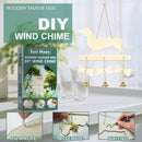 Wooden Dachshund Wind Chime Bells DIY Pendant Balcony Outdoor Yard Home Decor