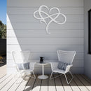 Metal Infinity Heart Art Love Wall Sign Decor for Living Room Home (White) Newly