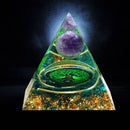 Orgonite Pyramid Amethyst Peridot Healing Crystal Energy Generator Orgone Crafts