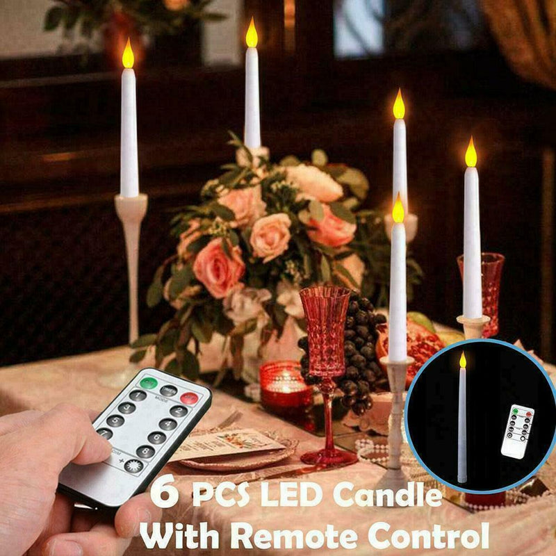 6Pcs Electric LED Candles Flickering Flameless Battery N0D1 Xmas Candle R9Z0