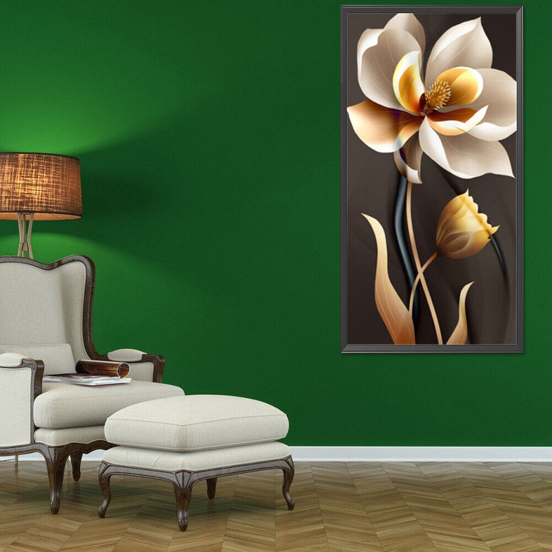 5D DIY Diamond Painting Kits Golden Flowers Full Round Drill Wall Decor Craft