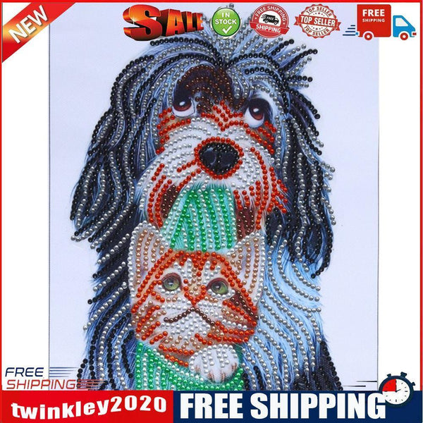 5D DIY Special Shaped Diamond Painting Dog Cat Cross Stitch Embroidery Kits