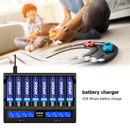 VC8 LCD Display 8 Bays Smart Battery Charger 18650 21700 AA AAA Battery Charger