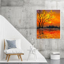 Paint By Numbers DIY Lake Sunset Painted on Canvas Oil Picture Craft Wall Decor