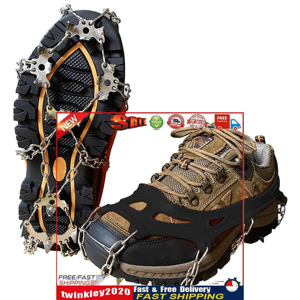 Spikes Crampons with 19 Teeth, Ice Snow Grips Cleats Anti Slip for Walking Newly