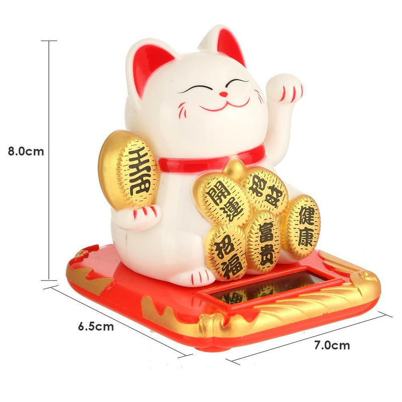 Chinese Lucky Cat Wealth Waving Shaking Hand Fortune Welcome Craft (White) UK