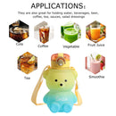 Bear Straw Bottle - 800ml Gradient Water Bottles for Outdoor School Activities