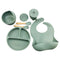 6pcs Silicone Baby Feeding Set Anti Slip Baby Food Accessories Cutlery Set
