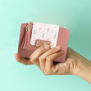 Tassels Women Short Wallet PU Leather Clutch Card Bag Female Purse (Pink)