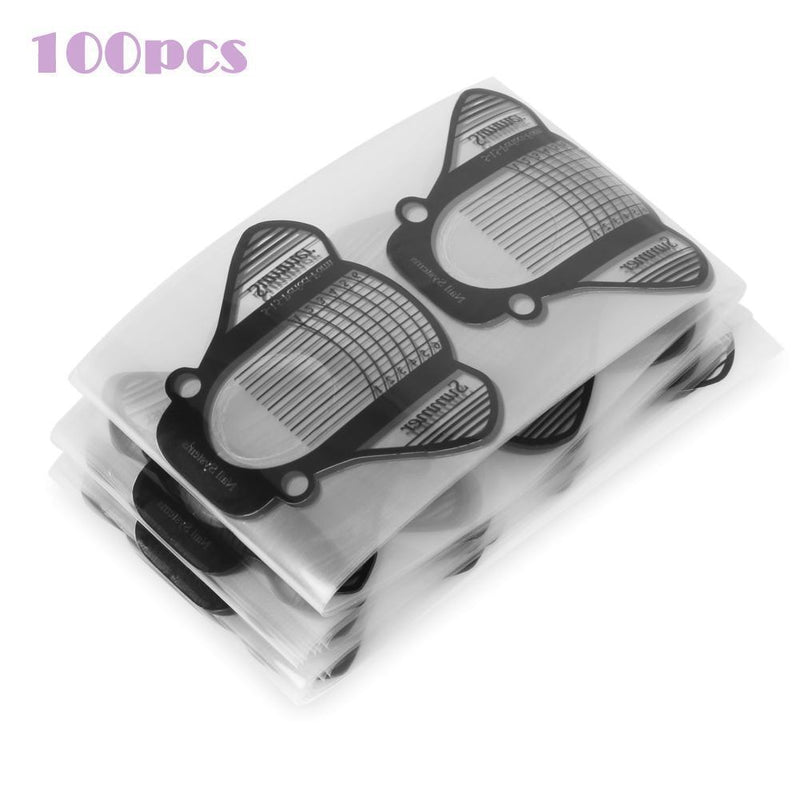 100pcs Nail Art French Tips Extension Forms Acrylic UV Gel Guide Stencils Newly
