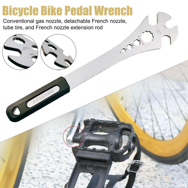 Bicycle Foot Pedal Wrench Spanner Alloy Steel Long Handle Bikes Repair Tool_
